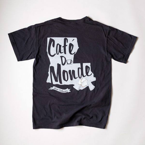 Cafe du Monde Comfort Colors Graphite Louisiana State Tee Shirt