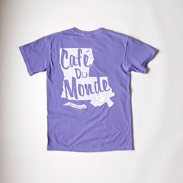 Cafe du Monde Comfort Colors Violet Louisiana State T Shirt