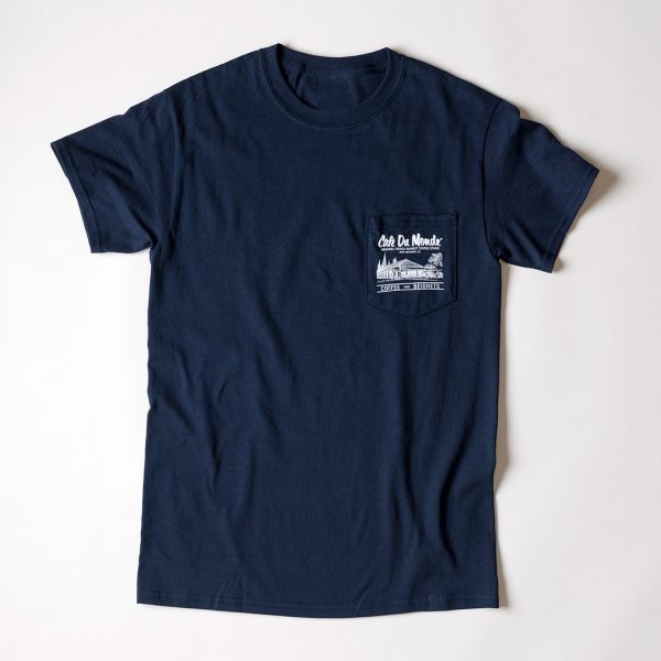 Cafe du Monde Gildan Pocket Navy Tee Shirt