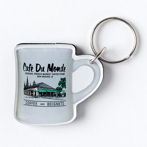 Cafe du Monde Gray Diner Coffee Mug Keychain