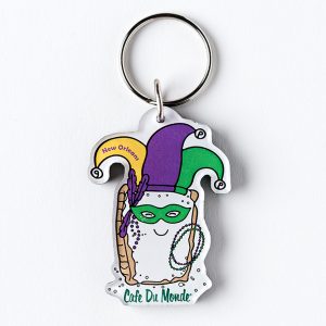 Cafe du Monde Mardi Gras Jester Keychain