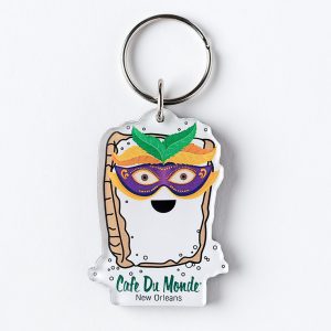 Cafe du Monde Mardi Gras Beignet Keychain