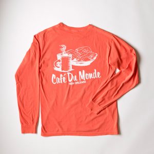 Cafe du Monde Salmon Pocket Long Sleeve Tee Shirt