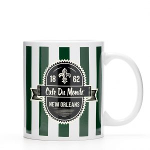 Cafe du Monde Green Stripe Coffee Mug